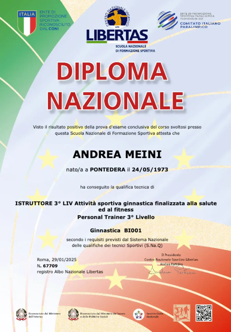 Personal Trainer 3° Livello CONI Personal Trainer 3° Livello CONI